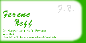 ferenc neff business card